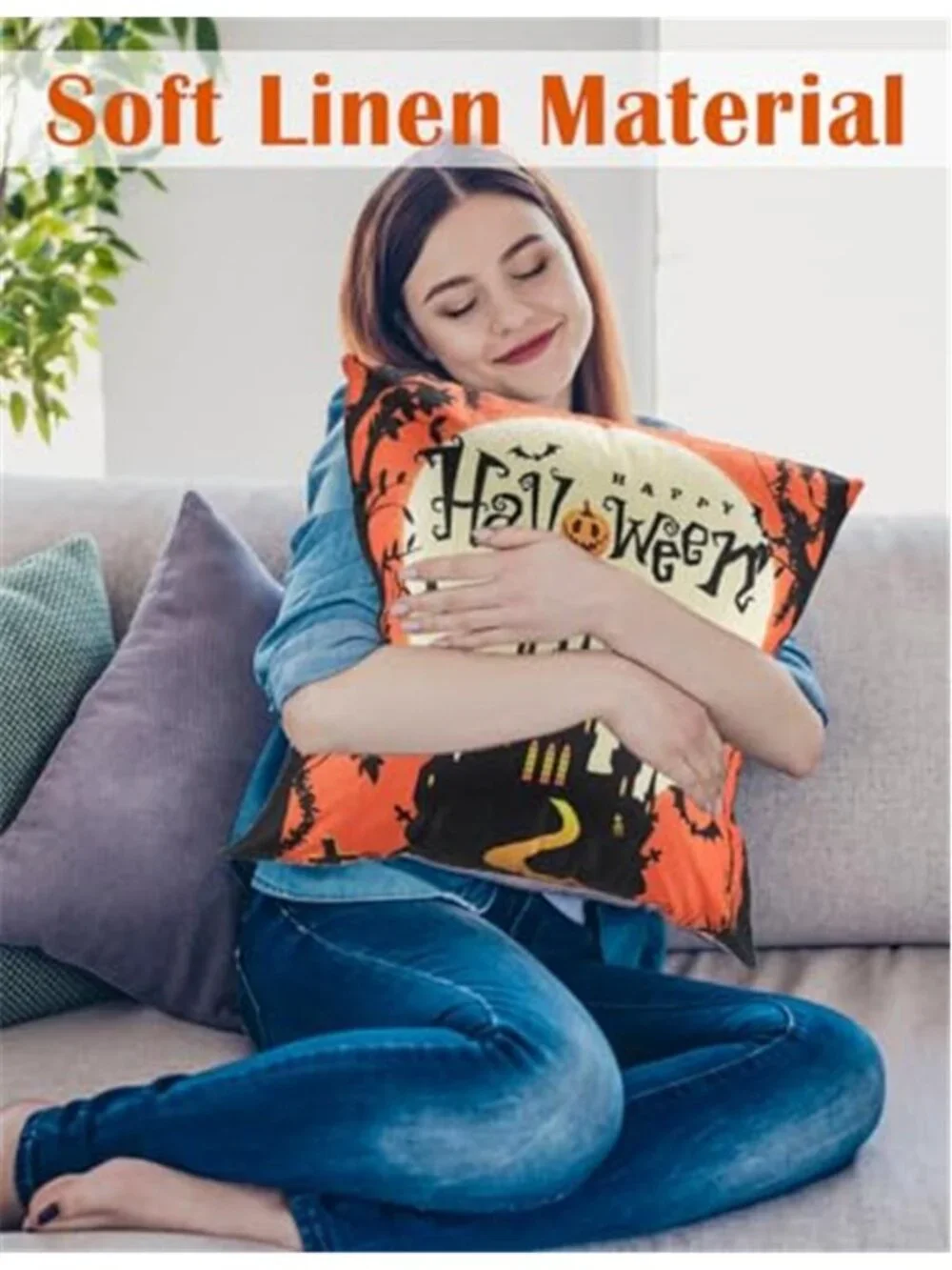 Halloween Decorations Set Of 4 Double-Sided Print Pillow Covers 18